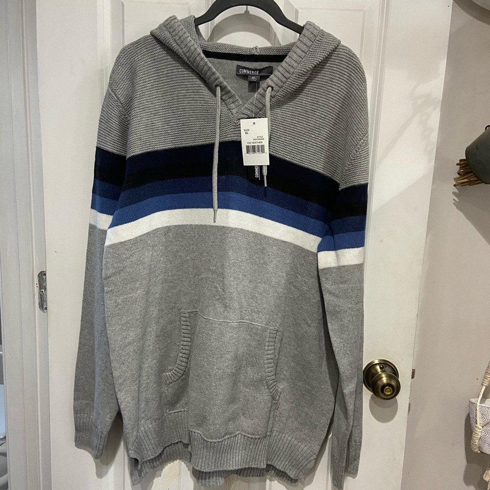 Commerce mens hooded sweater NWT